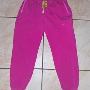 Figs Bright Pink  Scrub Joggers Mp Medium Petite